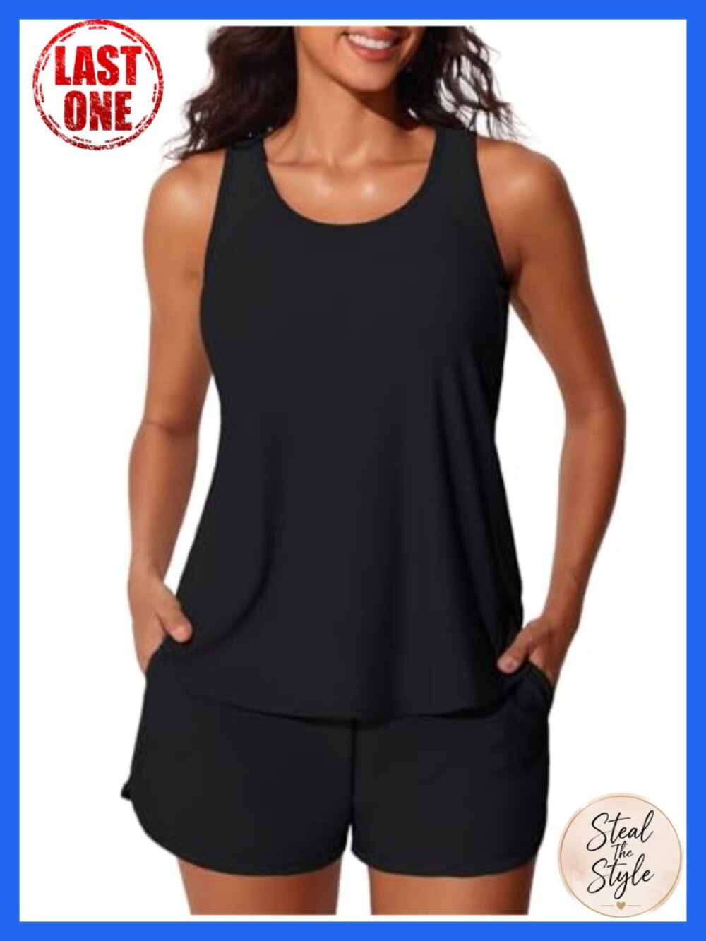 Plus Size Tankini Set Women's Swimwear with Padded Bra